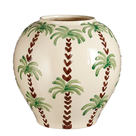 Vaas Paradiso beige keramiek 28 x 28 cm