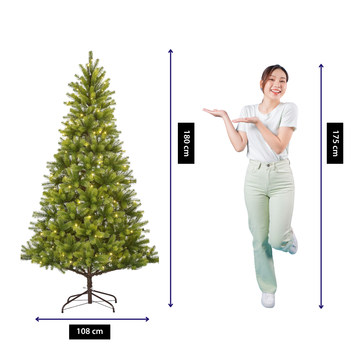 Nagoya kunstkerstboom, 180 cm, Ø 108 cm