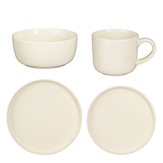 Mica Decorations Ozzu Serviesset – 16-delig Steengoed Off-white (4 personen)
