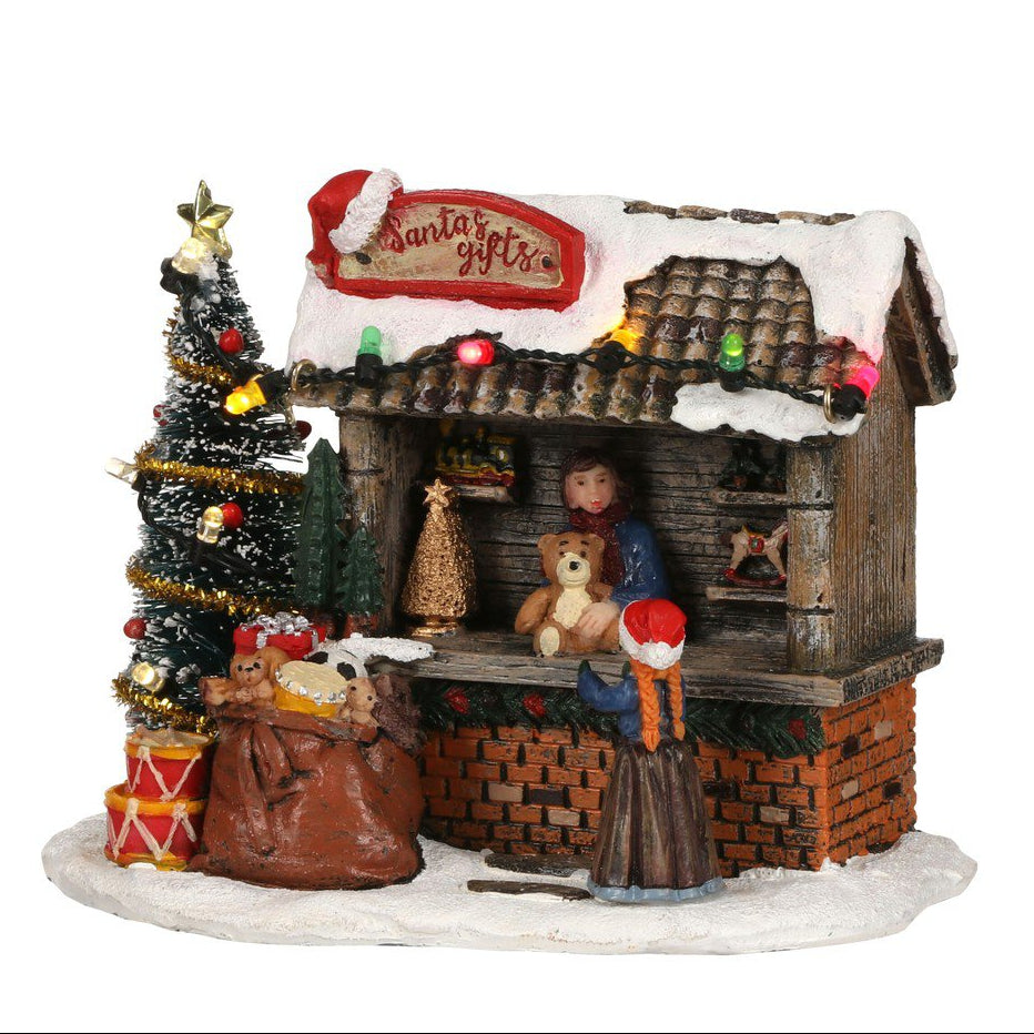 Kerstdorp cadeaukraam met verlichting, 13,5 × 8,5 × 11 cm