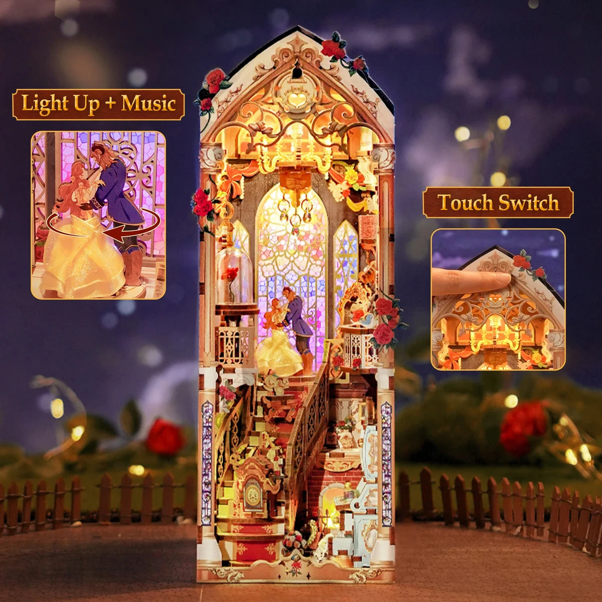 Book Nook Enchanted Rose, 19 x 10,8 x 26,9 cm