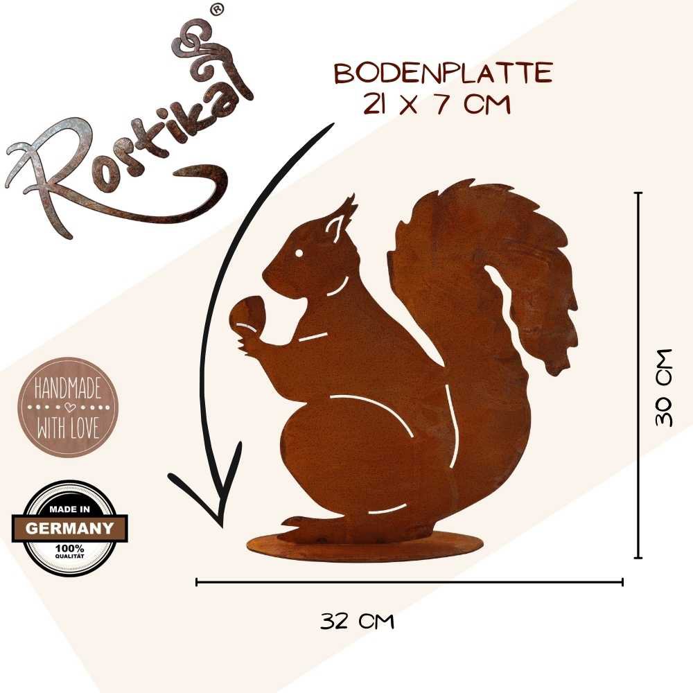 Roestmetalen eekhoorn, 32 x 30 cm