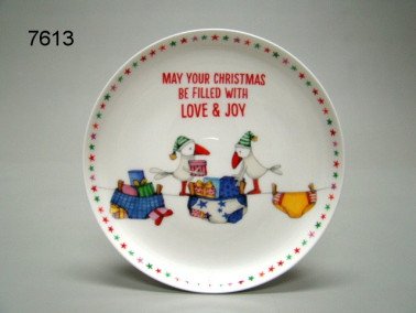 Kerstbordje love & joy, 15,5 cm