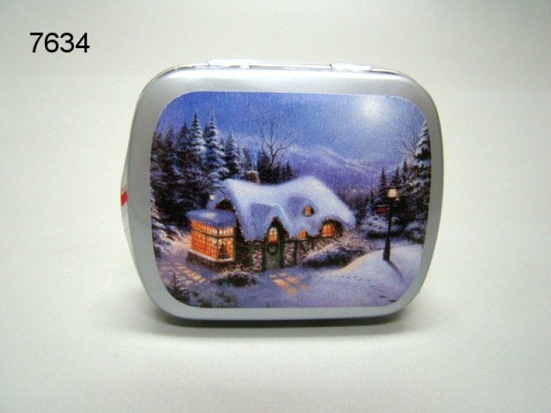 Winter, blikje met pepermunt