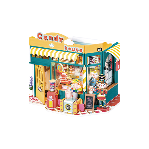 DIY huisje Rainbow candy house, 16,8 cm