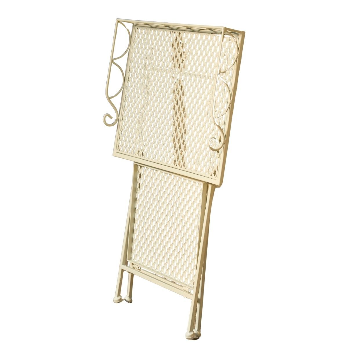 Marseille tuintafel off-white, inklapbaar, 68 cm