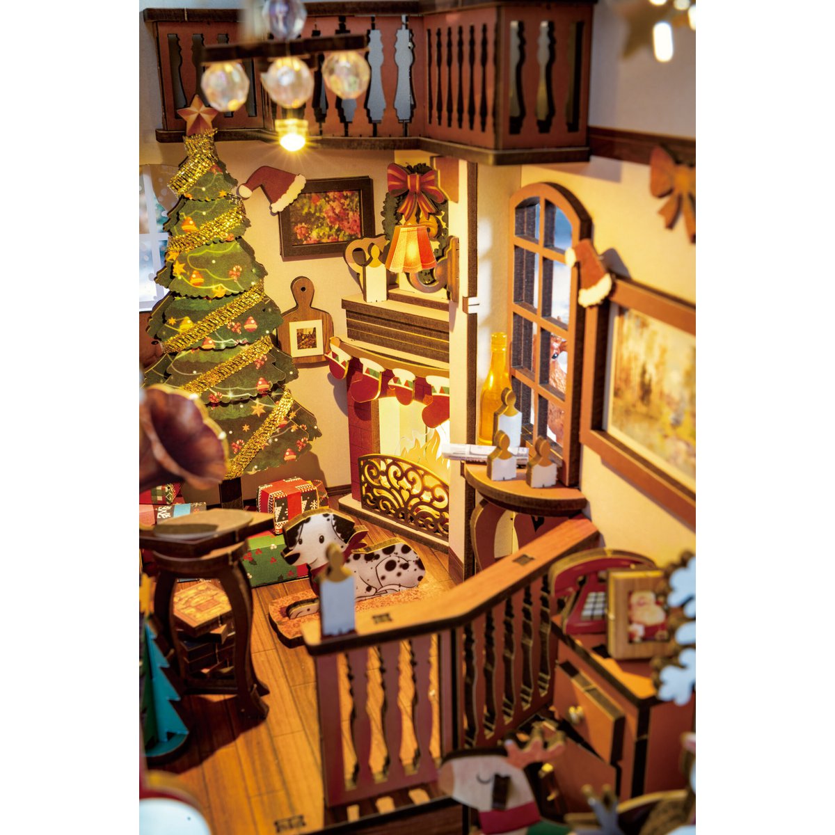 DIY book nook bookend christmas indoor scene, 24,7 cm
