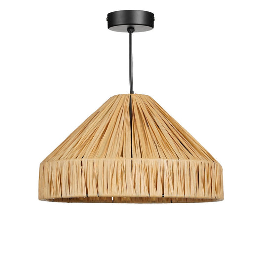 Mica Decorations Elisa hanglamp raffia zwart Ø30 cm