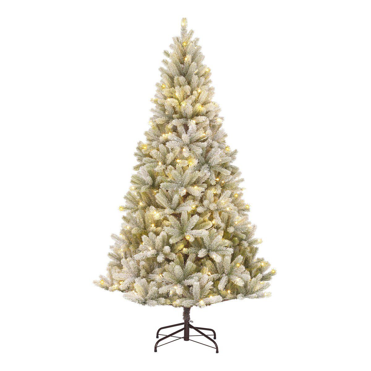 Nagoya licht besneeuwde kunstkerstboom met verlichting, 210 cm, Ø 115 cm