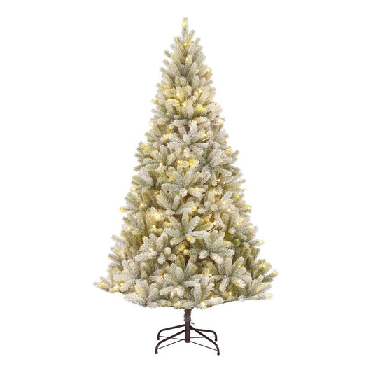 Nagoya licht besneeuwde kunstkerstboom met verlichting, 210 cm, Ø 115 cm