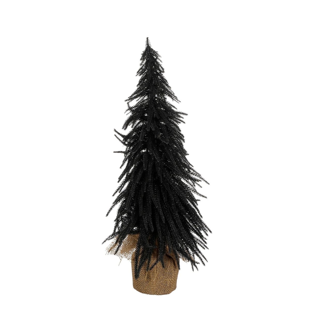 Zwarte kerstboom in jute, 60 cm