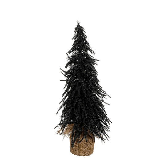 Zwarte kerstboom in jute, 60 cm
