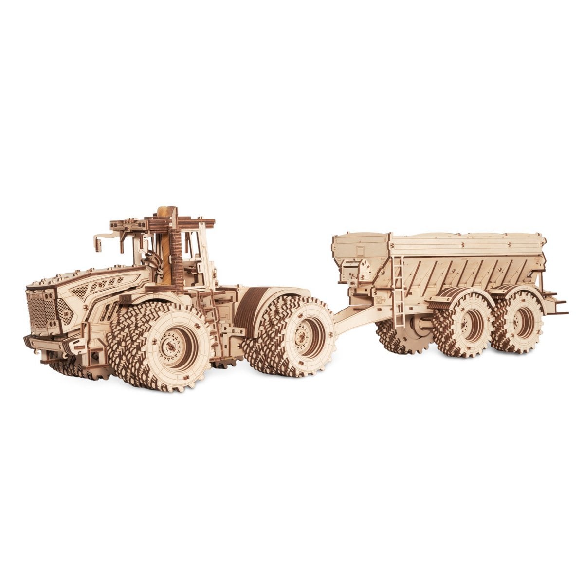3D mechanische houten puzzel tractor trailer K-7M 50 × 15,2 × 17,6 cm – 206 stukjes
