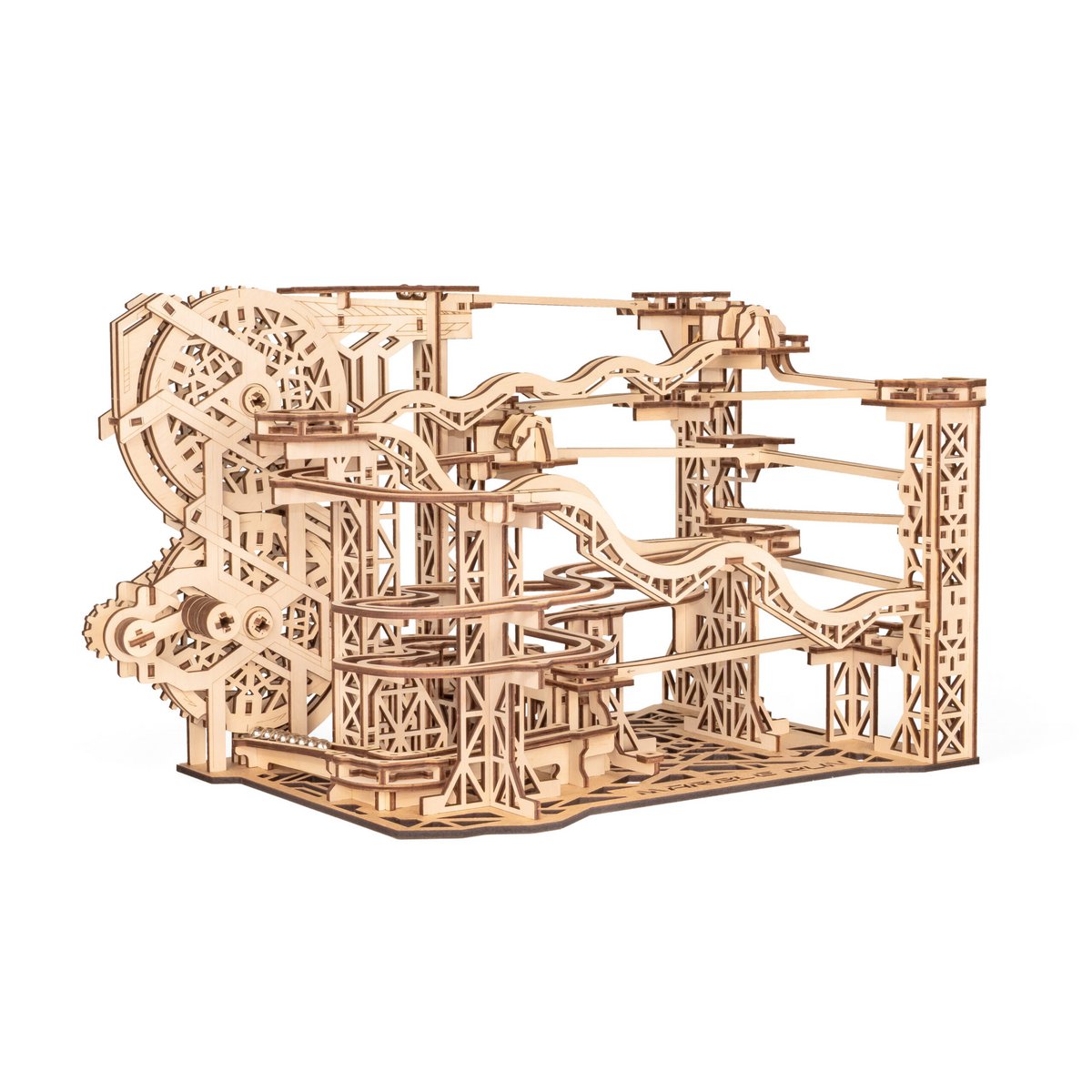 Marble Run mechanische houten knikkerbaan, 43,6 × 26,4 × 24,7 cm