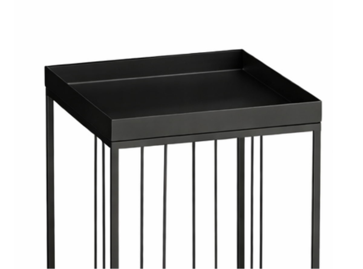 Zwarte bijzettafel set Beth hoog model - 3-delig