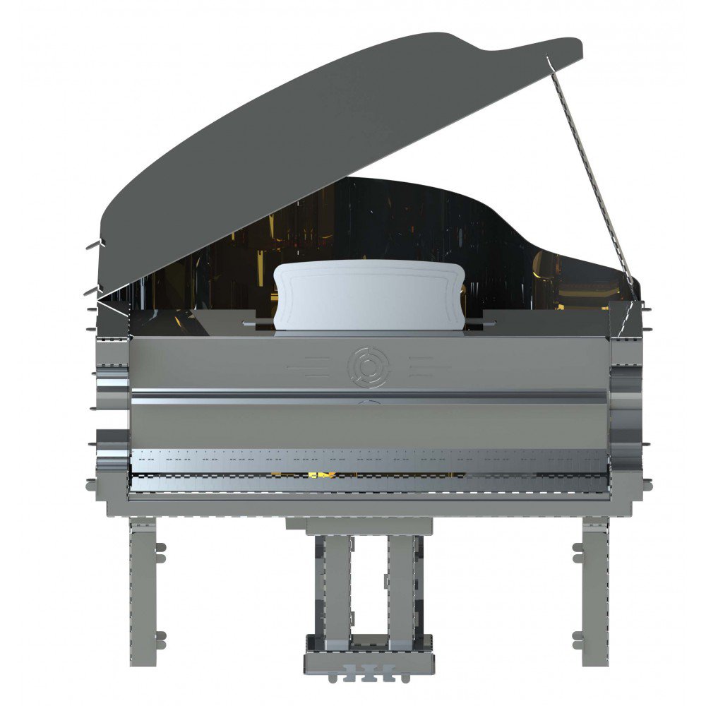 DIY 3D metalen muziekdoos Grande Pianola, 15 x 12 x 13,4 cm