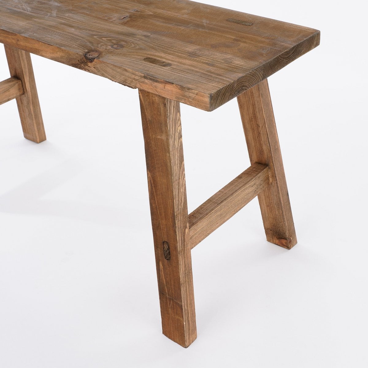 Bold houten bankje van gerecycled hout, 80 x 37 x 44 cm