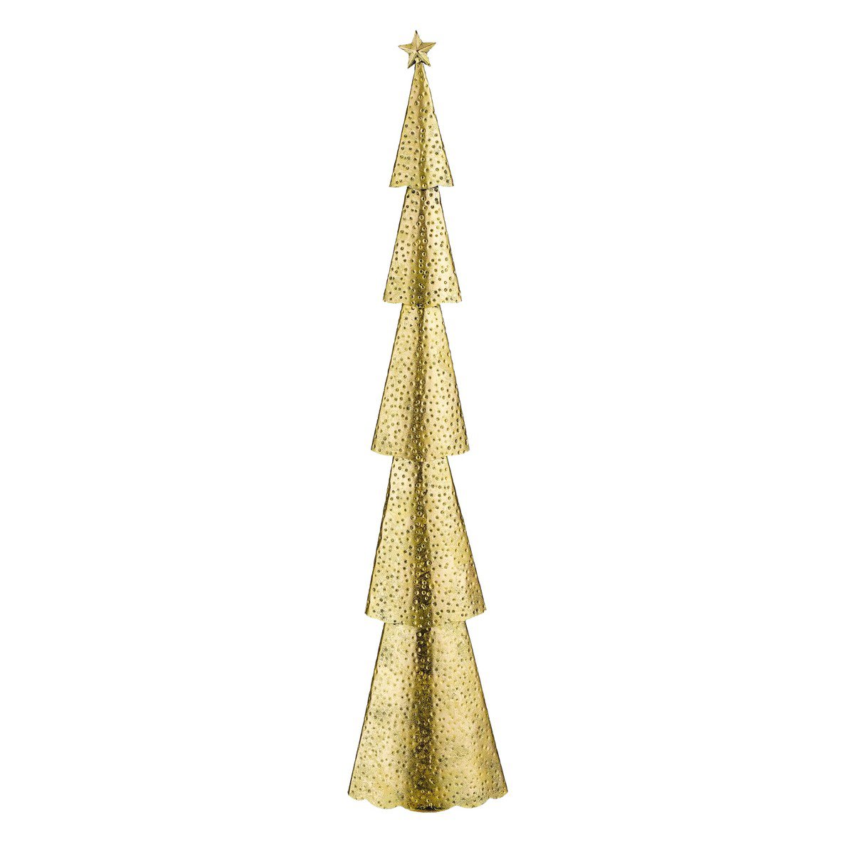 Metalen kerstboom met ster, goud, 89,5 cm