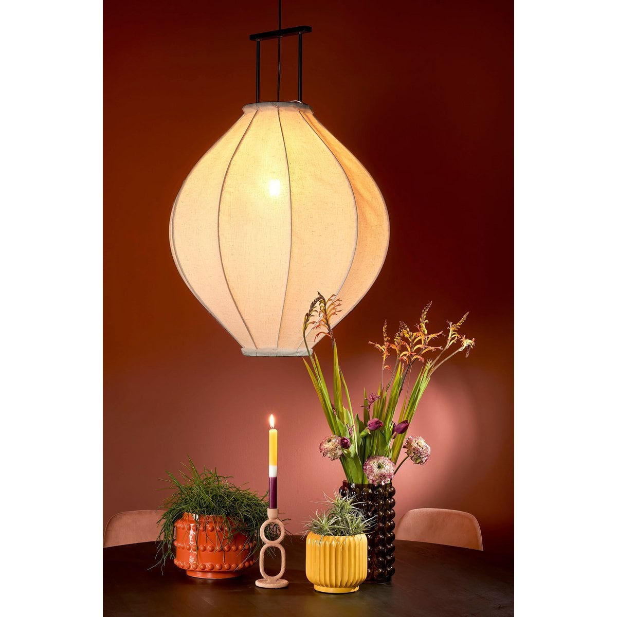 Mica Decorations Pego hanglamp Japandi linnen Ø70 cm