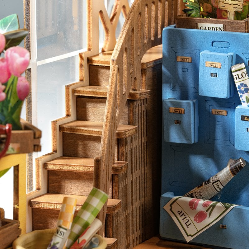 DIY book nook bookend garden house, 24,1 cm
