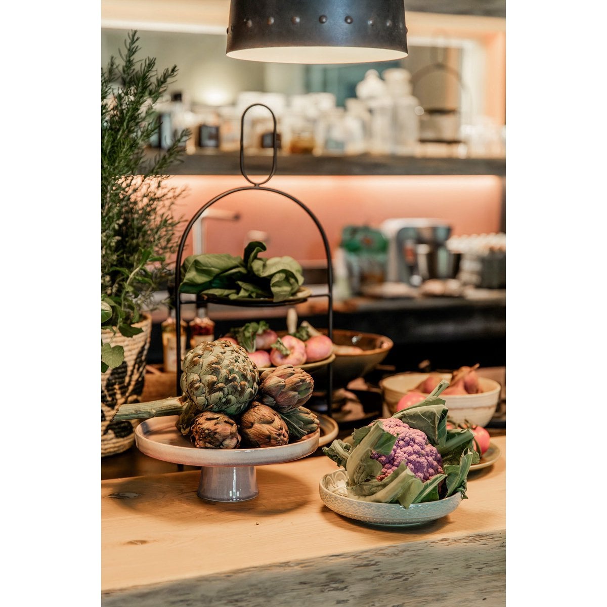 Mica Decorations Tabo Taartplateau – Keramiek Lichtgrijs (H10 x Ø27 cm)