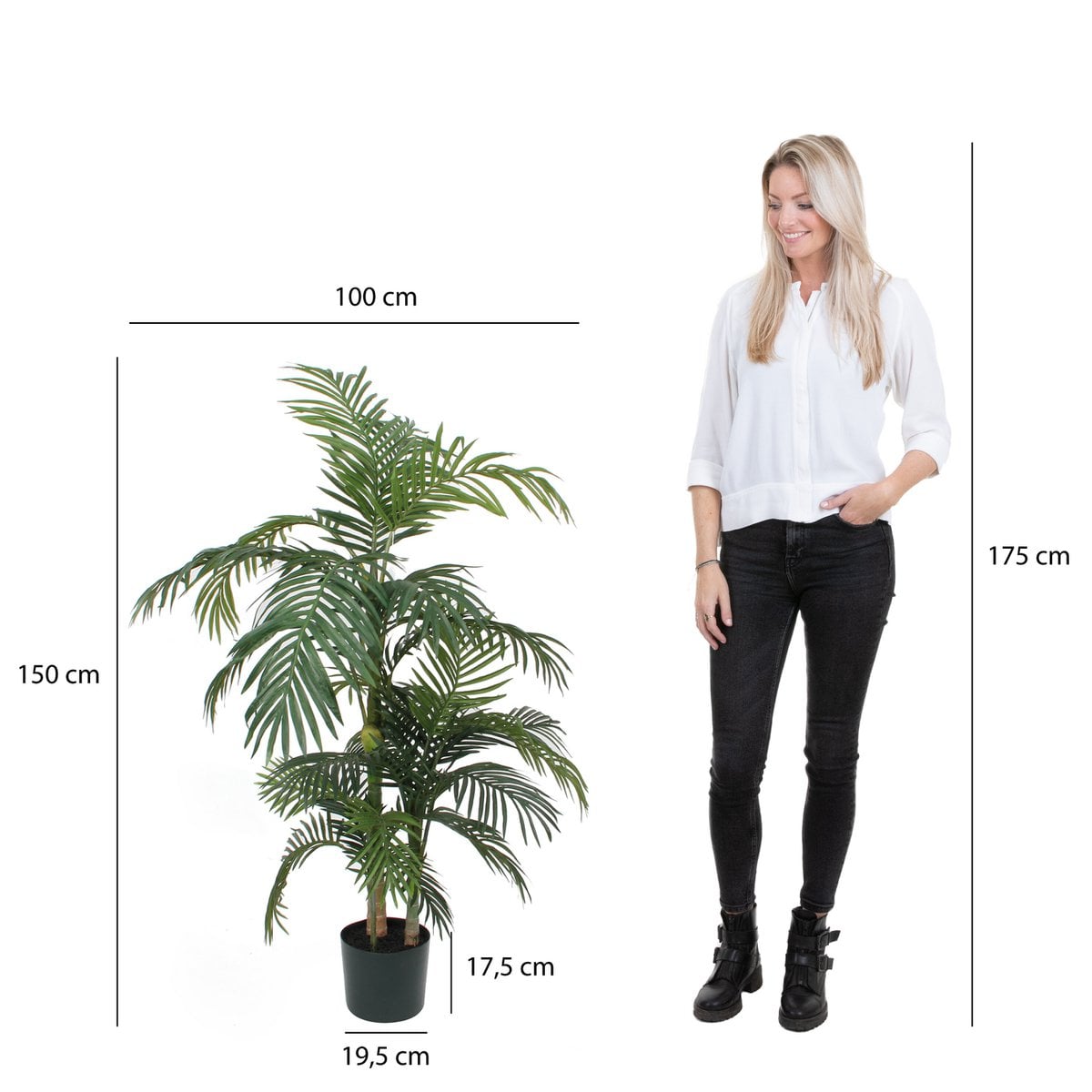 Areca palm kunstplant, 150 cm