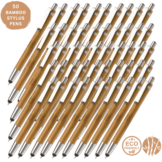 Bamboe stylus pennen, set van 50 stuks