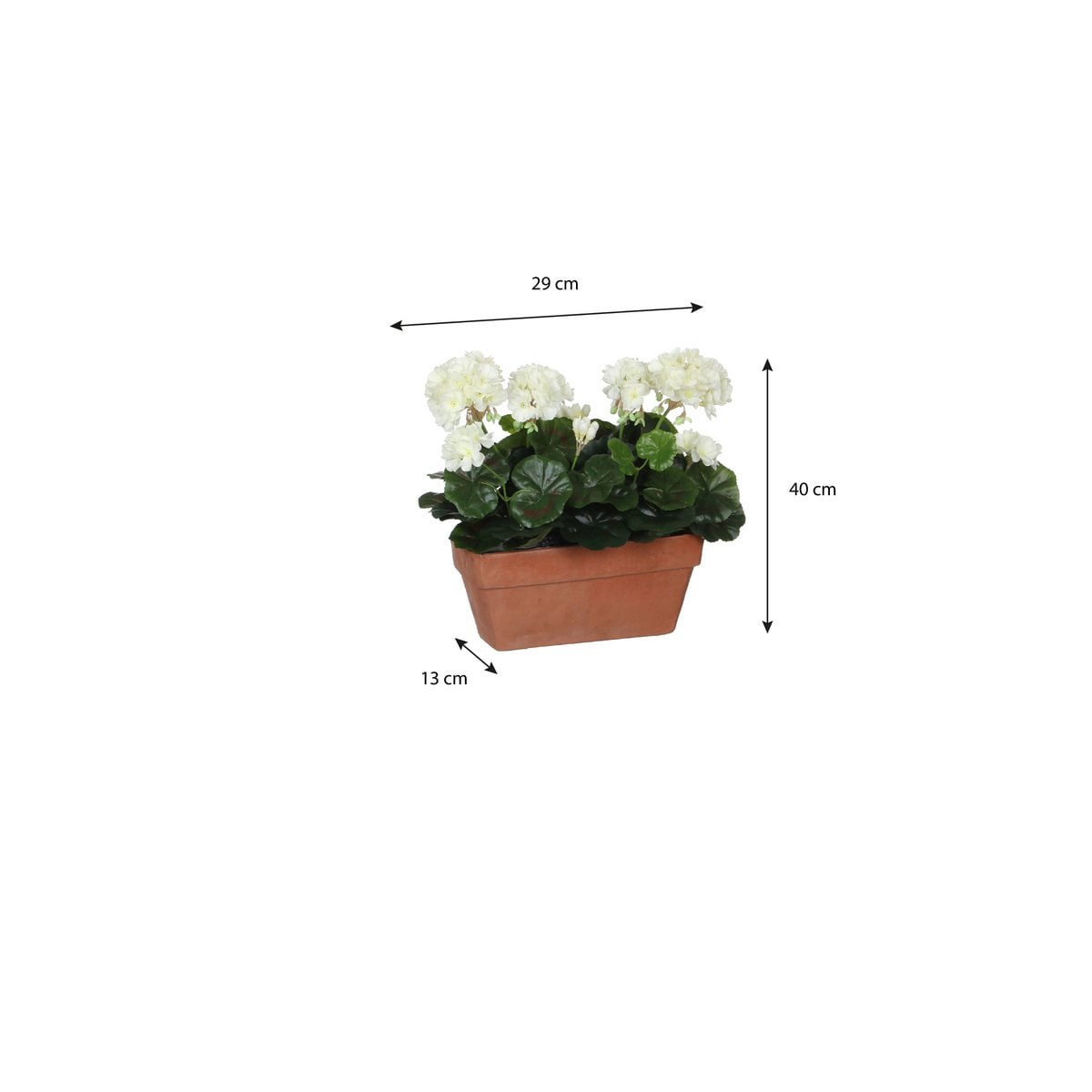Geranium kunstplant wit, 40 cm