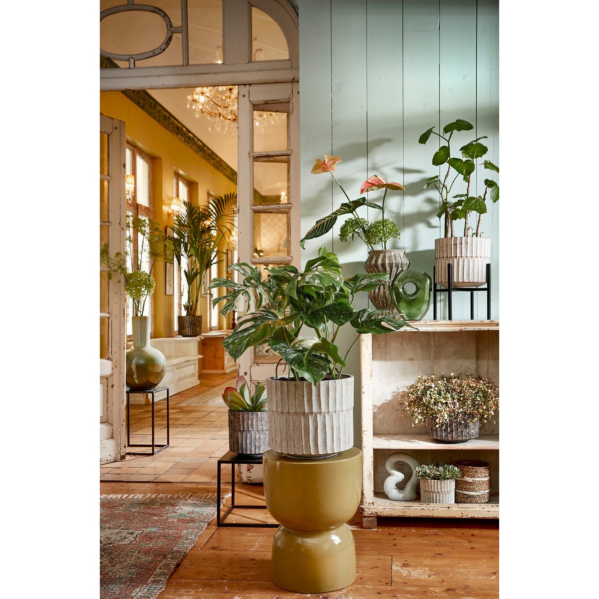 Ascot plantenstandaard XL, zwart, 34 × 34 × 49,5 cm