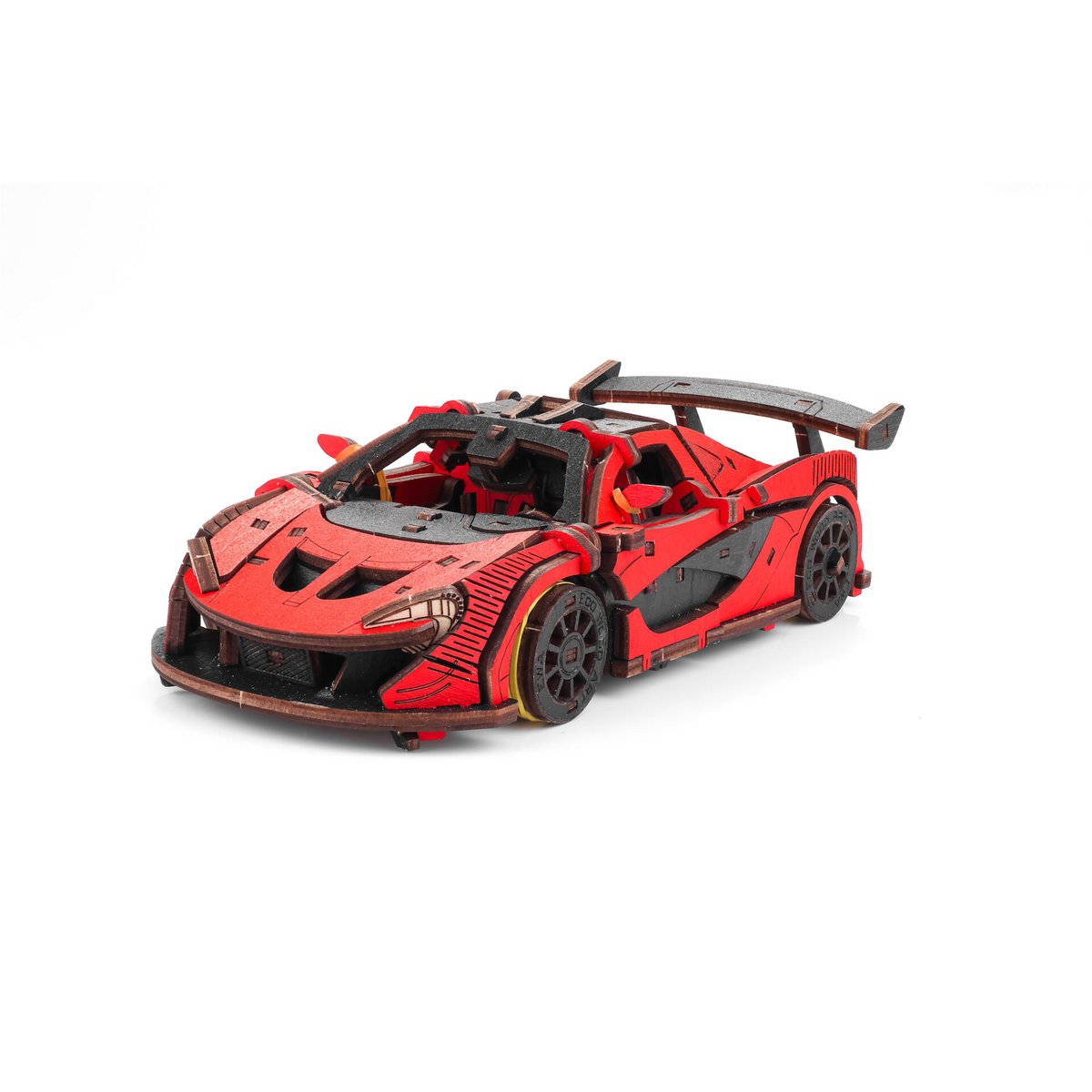 3D mechanische houten puzzel raceauto rood 21 × 9,5 × 5,7 cm – 237 stukjes