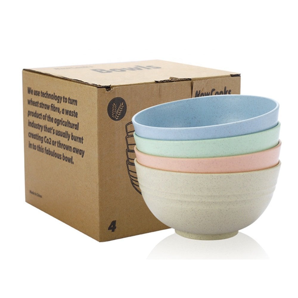Bioplastic kommen van tarwevezels, set van 4