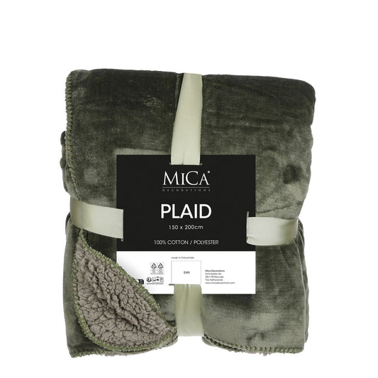 Mica Decorations Mardy Plaid – Fleece Groen (150 x 200 cm)