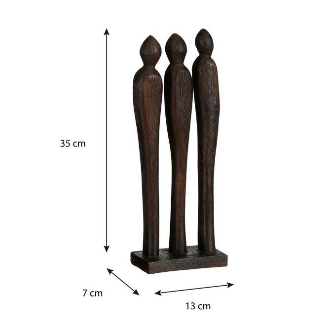 Pegara woondecoratie, mangohout, bruin, 7 × 13 × 35 cm