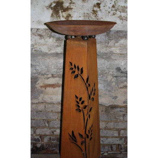 Vintage Edelrost Decoratiezuil met Afneembare Schaal – 1 Meter – Metaal