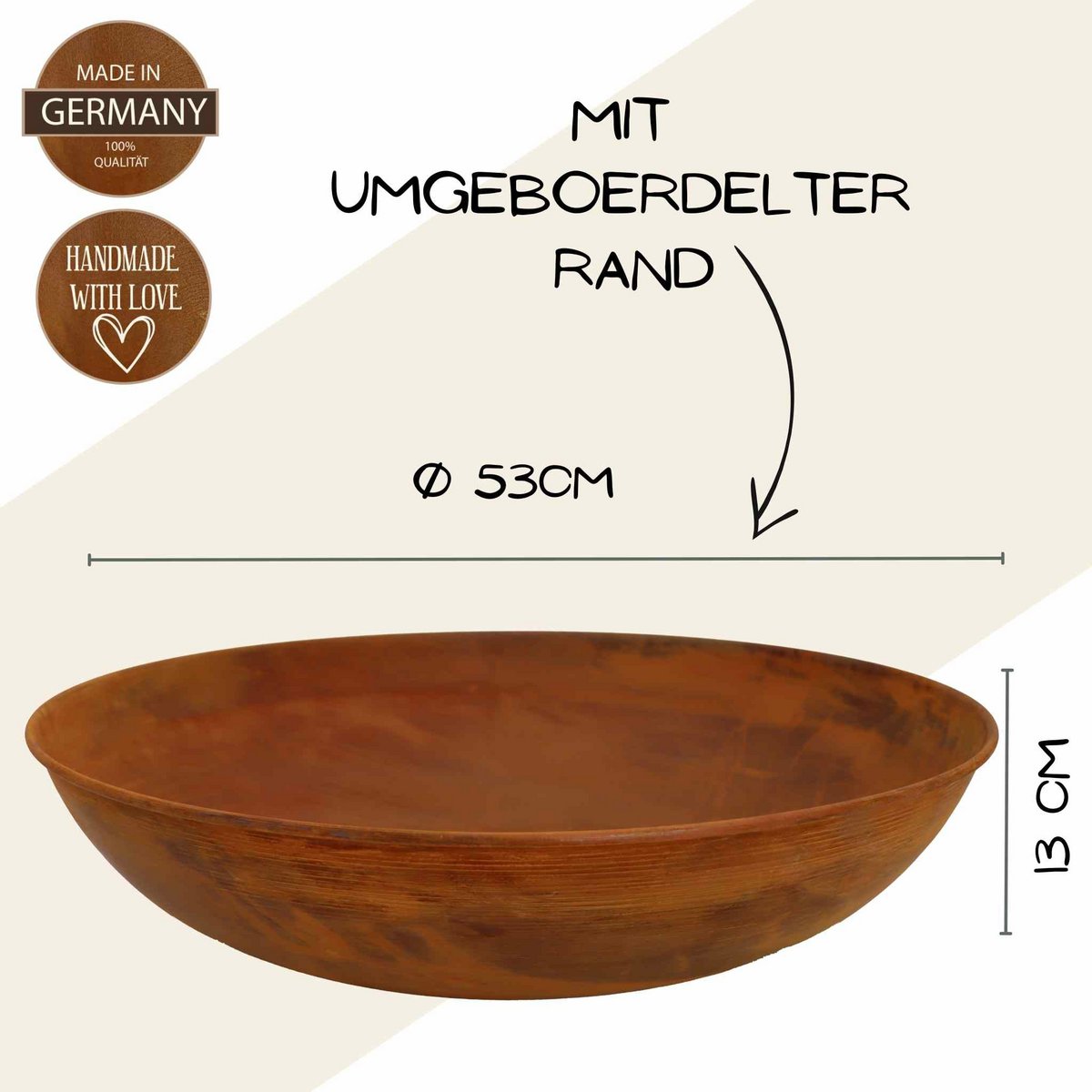 Patina plantenzuil met barstmotief en bloembak naar keuze