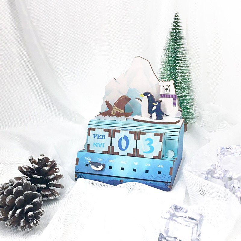 Tonecheer Date at Glaciers 3D houten puzzel kalender DIY miniatuur