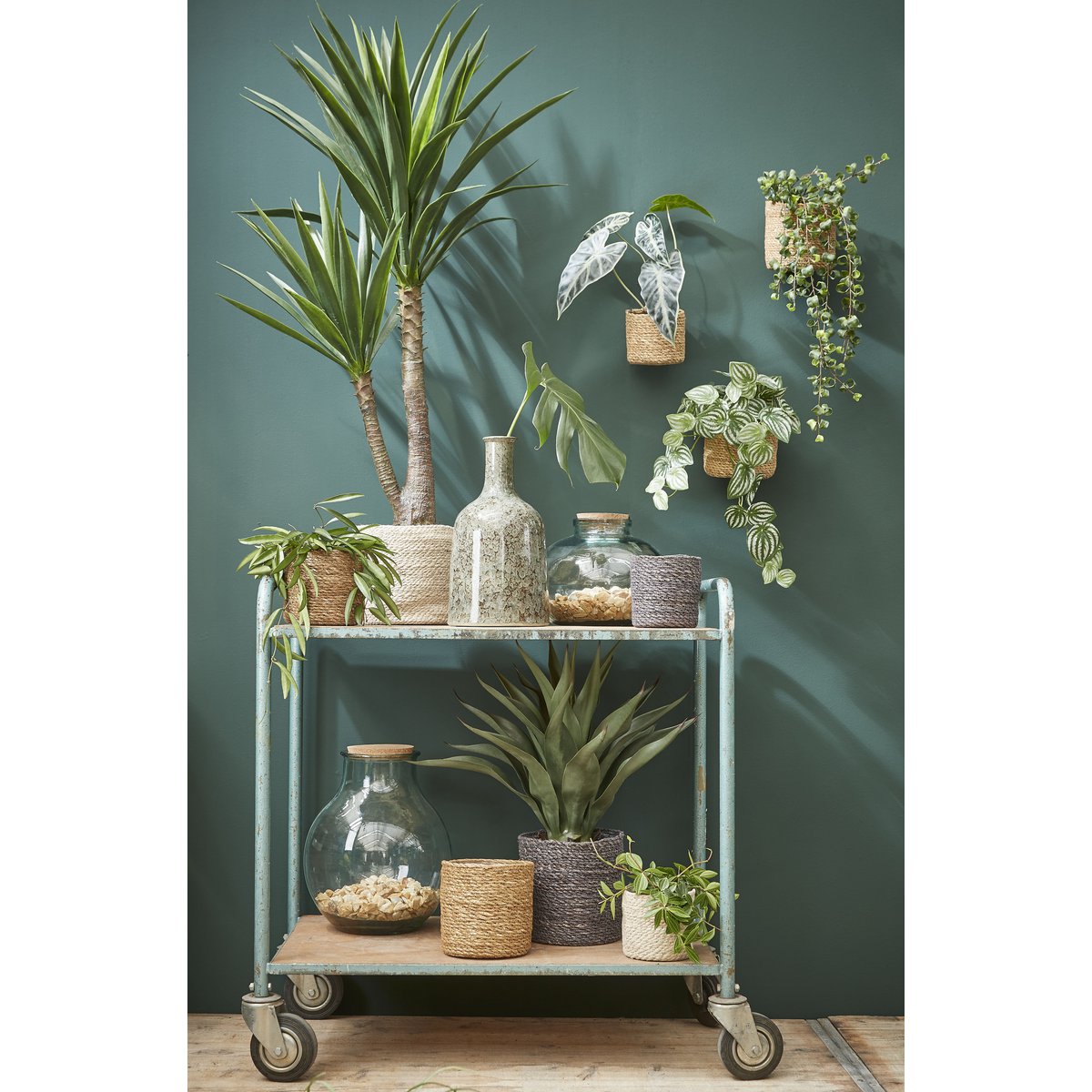 Atlantic plantenmand, jute, crème, 20 × Ø 20 cm