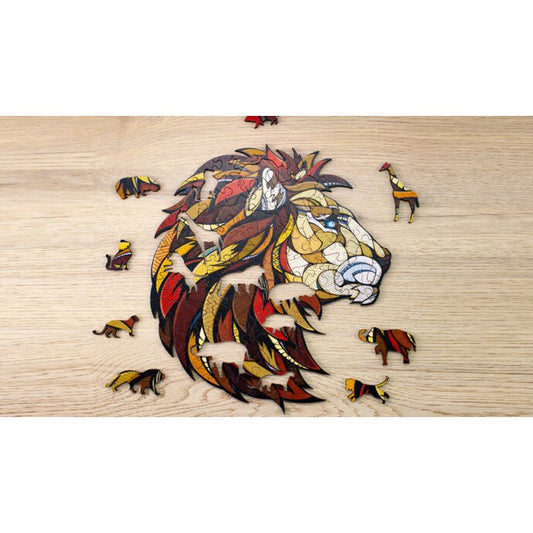 Houten legpuzzel Leeuw L, 490 stukjes, 40.5 x 36.5 cm