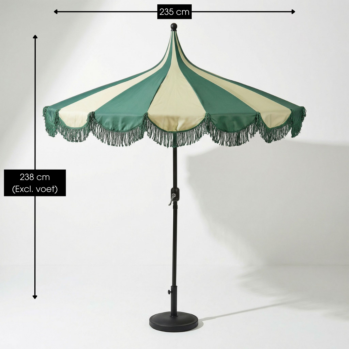 Groene gestreepte parasol Kim Ø235 cm