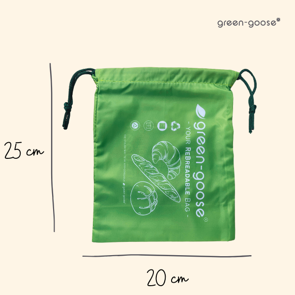 Herbruikbare broodzakjes van gerecycled PET, 2 stuks, 25 × 20 cm