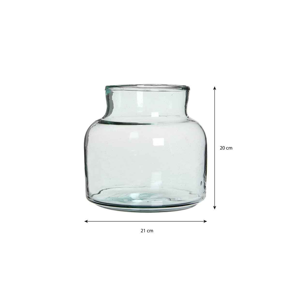 Mica Decorations Vienne Vaas – Gerecycled Glas Transparant (H20 x Ø21 cm)
