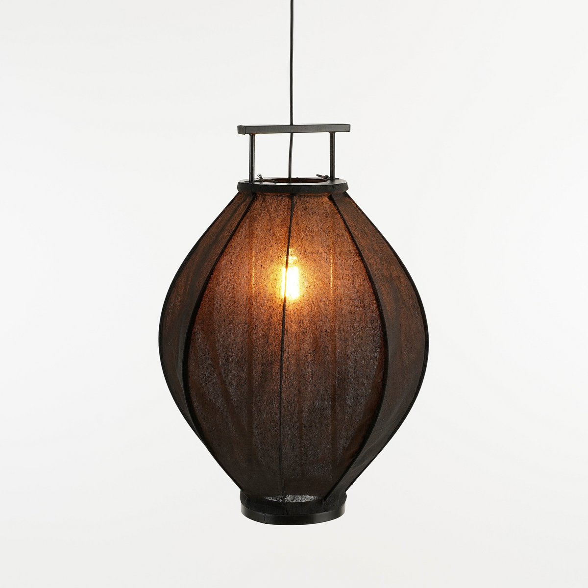 Mica Decorations Pego hanglamp Japandi zwart Ø54 cm
