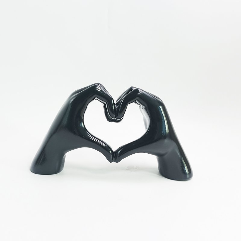 Handen in hartvorm, zwart, 18 x 11 x 11 cm