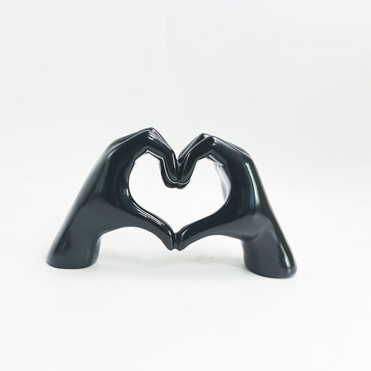 Handen in hartvorm, zwart, 18 x 11 x 11 cm