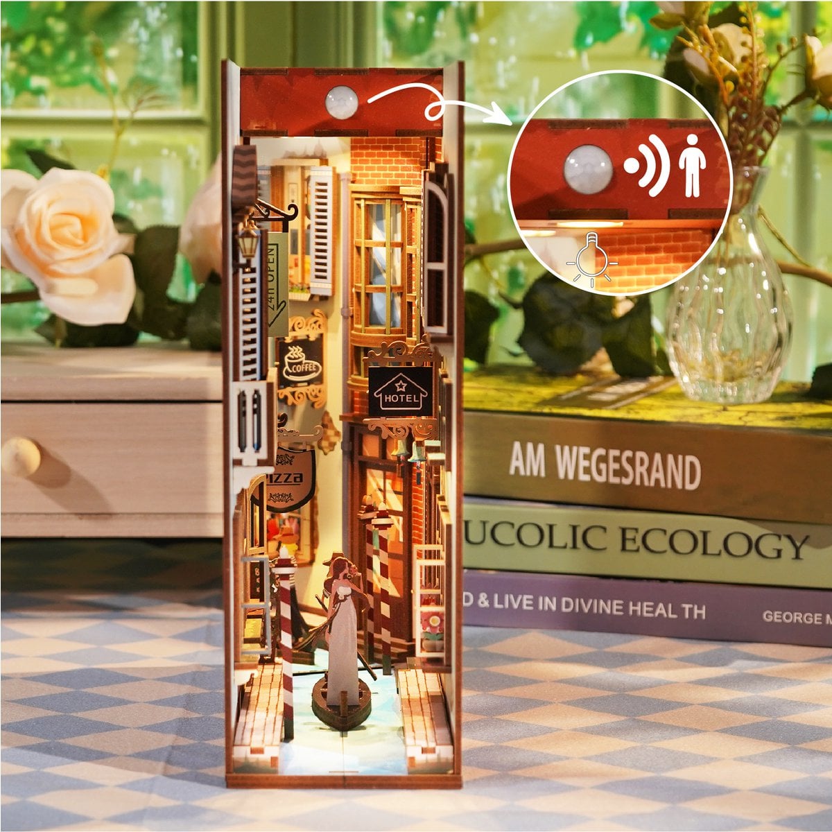 DIY book nook travel in venice bookend, 24,5 cm
