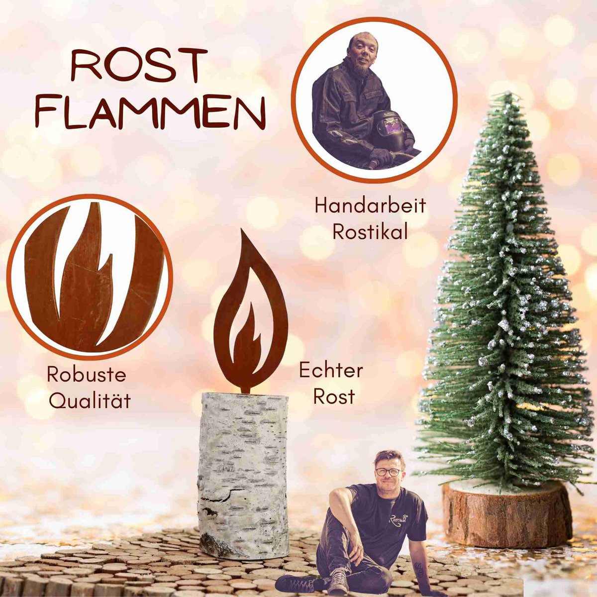Edelrost Vlam Decoratie – Metaal – 5 Maten – Tuin- en Kerstdecoratie