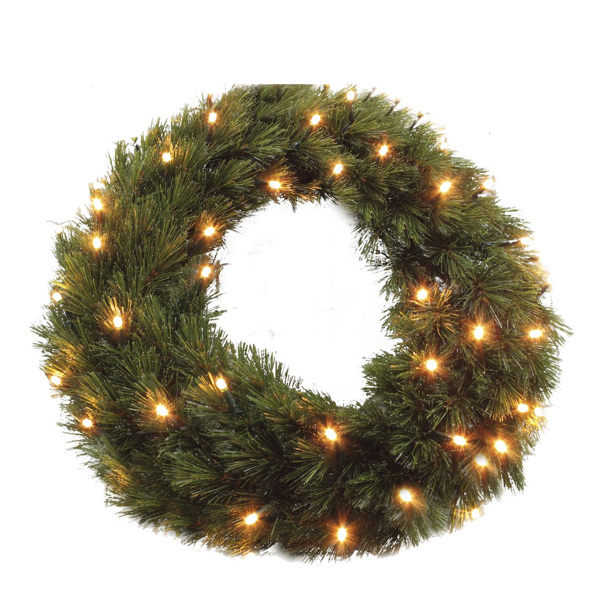 Forest Frosted kerstkrans met verlichting, groen, Ø60 cm