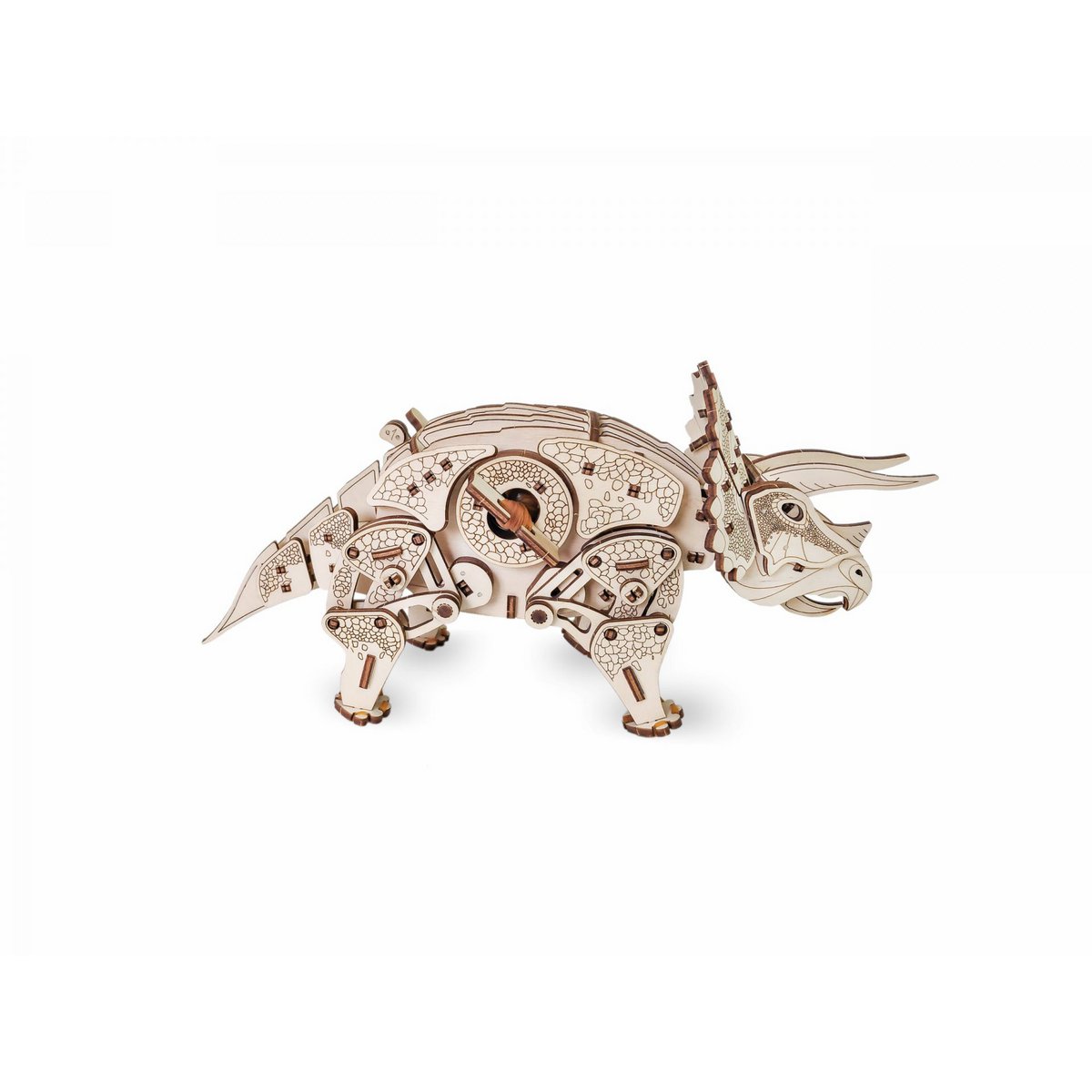 DIY houten mechanische puzzel Triceratops, 32 x 10,5 x 16 cm