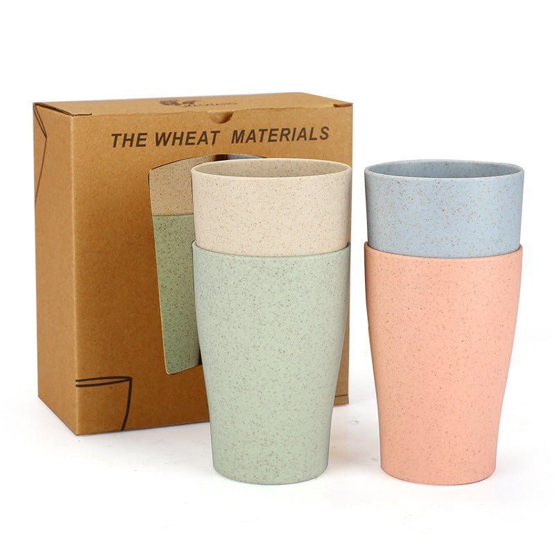 Bioplastic bekers van tarwevezels, set van 4