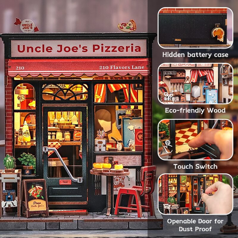 3D DIY house Uncle Joe's pizzeria, 19,5 cm